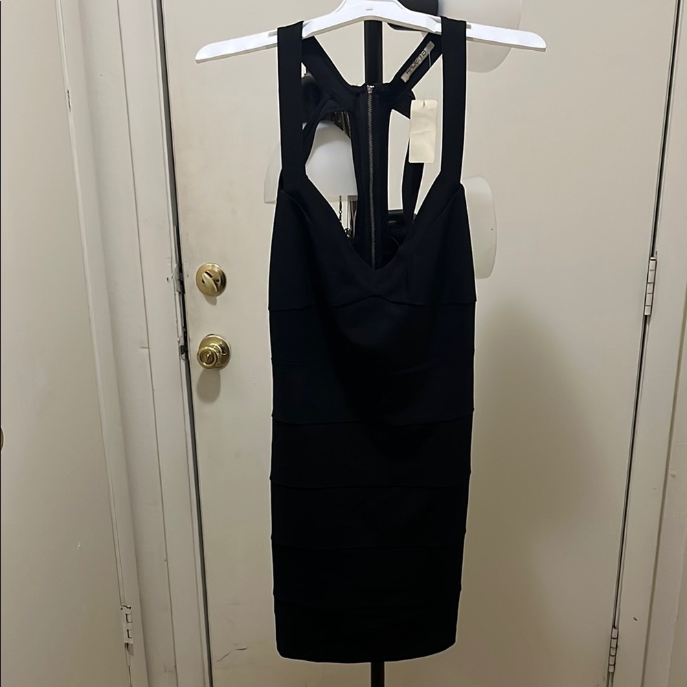 Ponte Cutout Bondage Dress with Back Zipper